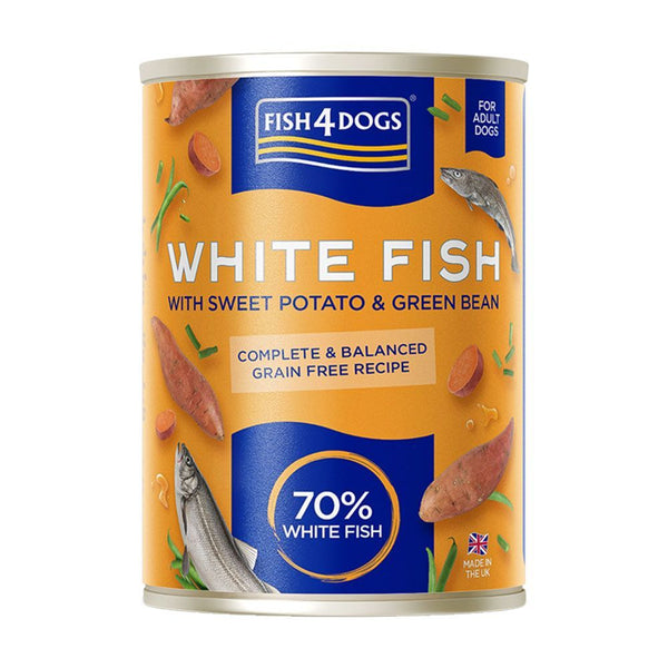 Fish4dogs Finest Complete White Fish with Sweet Potato & Green Bean Wet Dog Food 395g - 395g