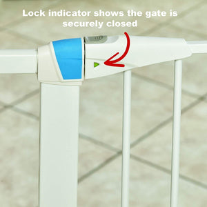 White Glow in the Dark Steel Pet Gate - 29" - Shopivet.com