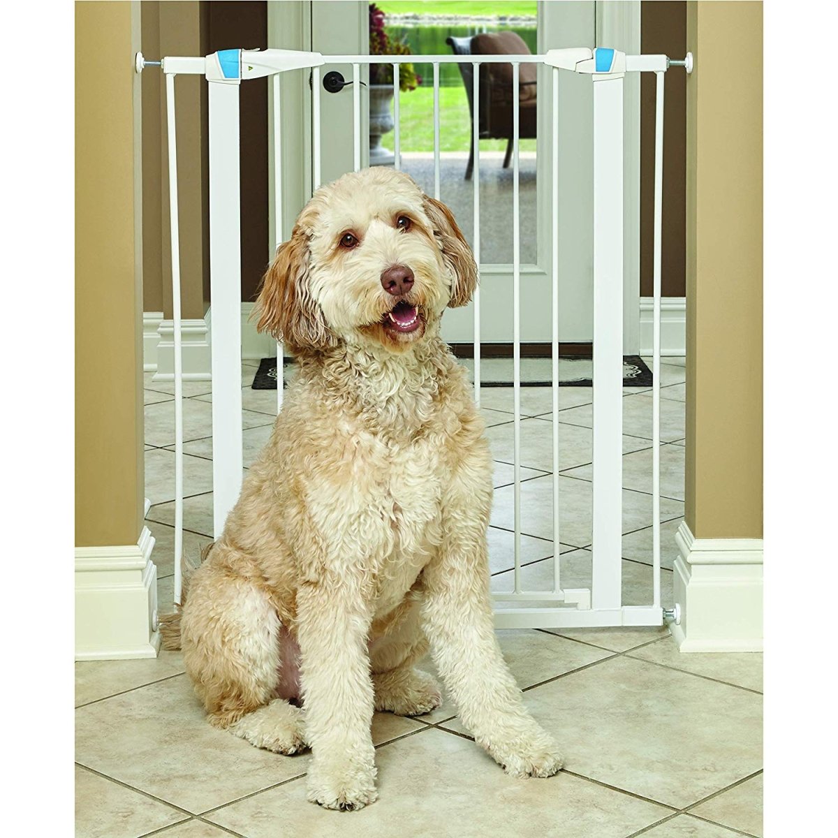 White Glow in the Dark Steel Pet Gate - 29" - Shopivet.com