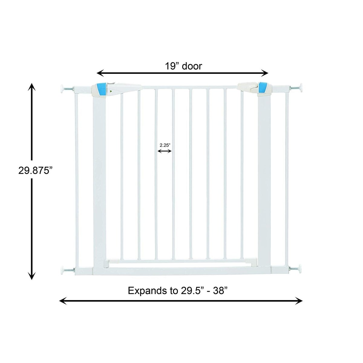 White Glow in the Dark Steel Pet Gate - 39" - Shopivet.com