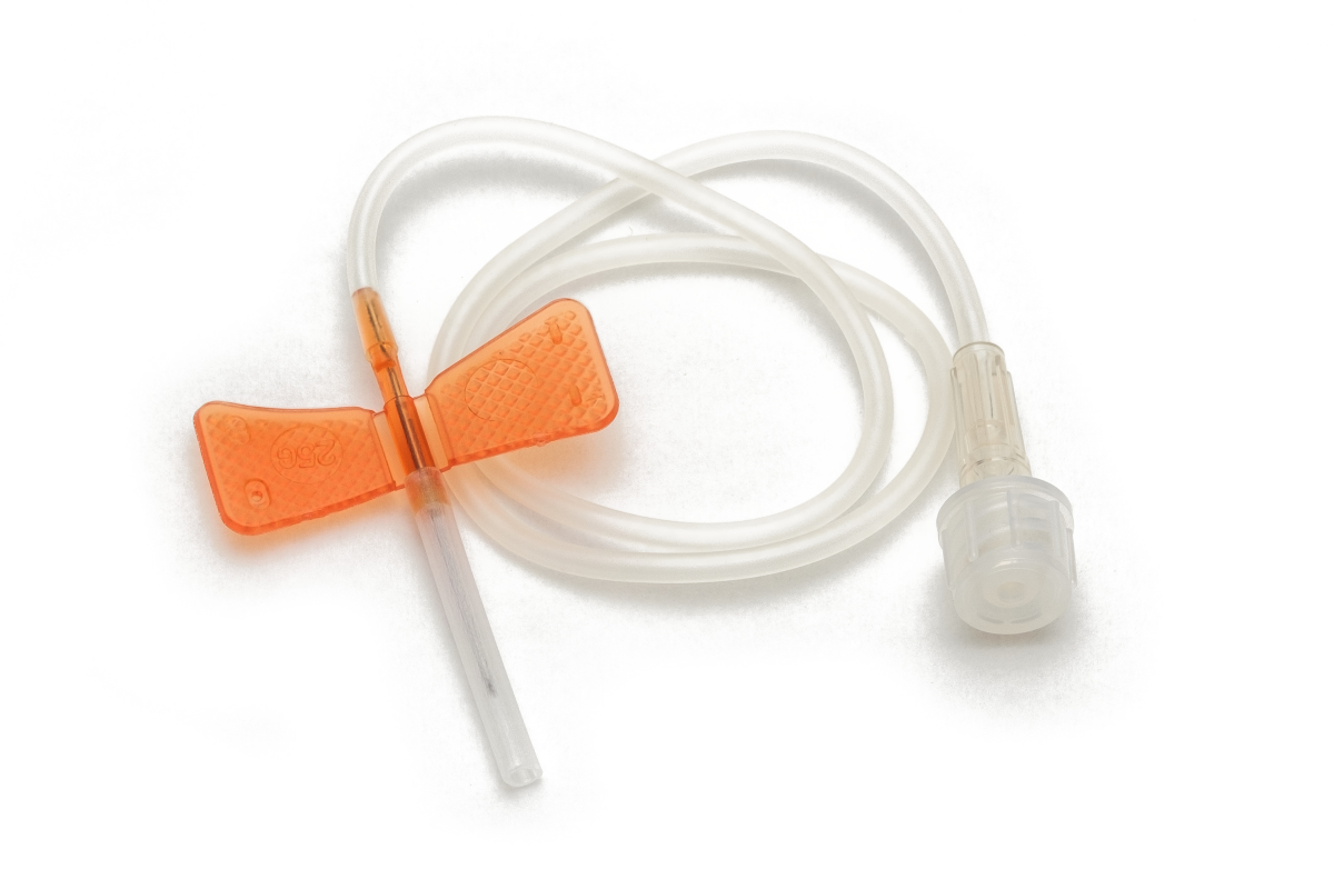 Winged needle infusion set - orange - 25G - 0.5mm -20mm 100 pcs