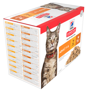 Hill’s Science Plan Adult Wet Cat Food Multipack with Turkey, Chicken Pouches (12x85g)