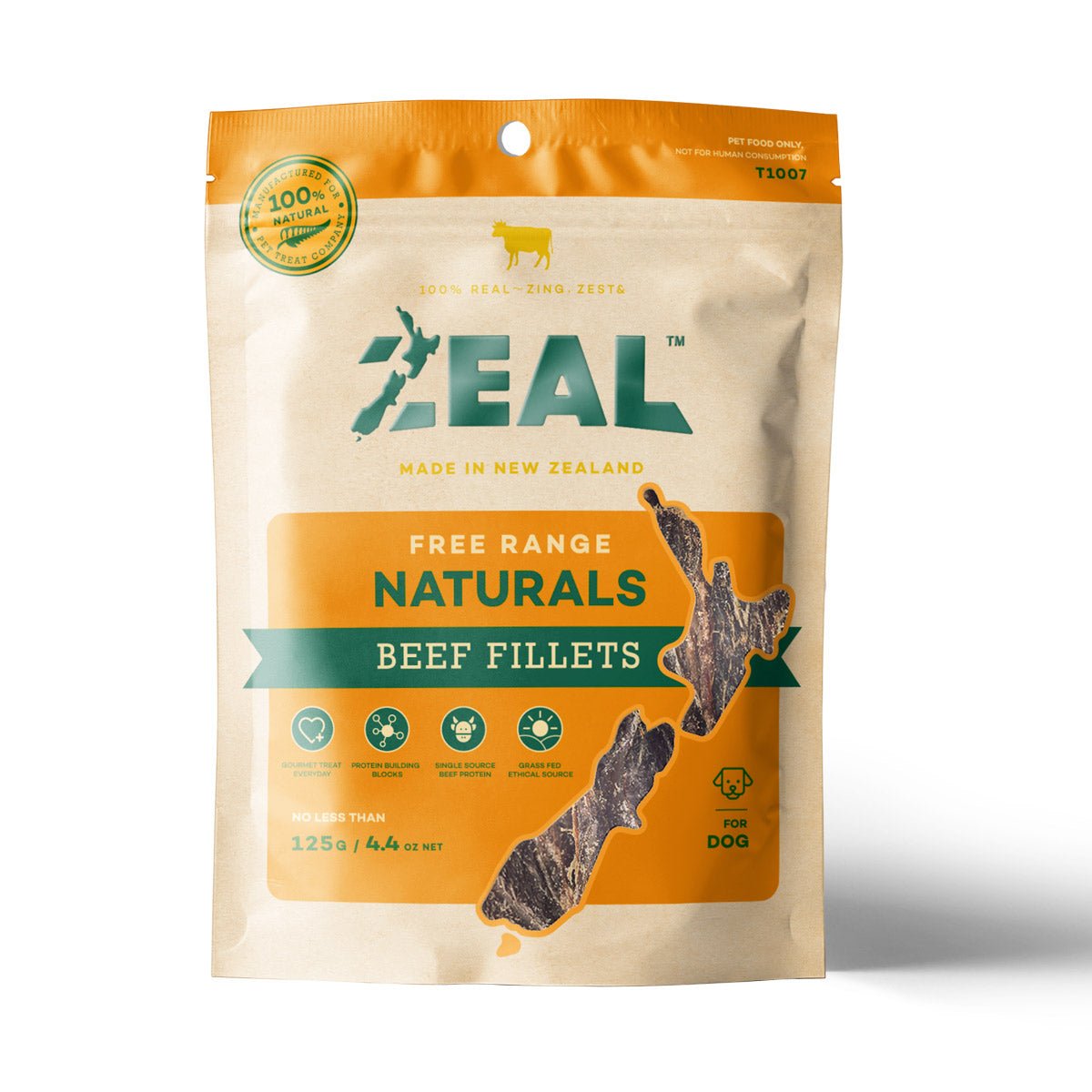 Zeal Dried Beef Fillets 125g - Shopivet.com