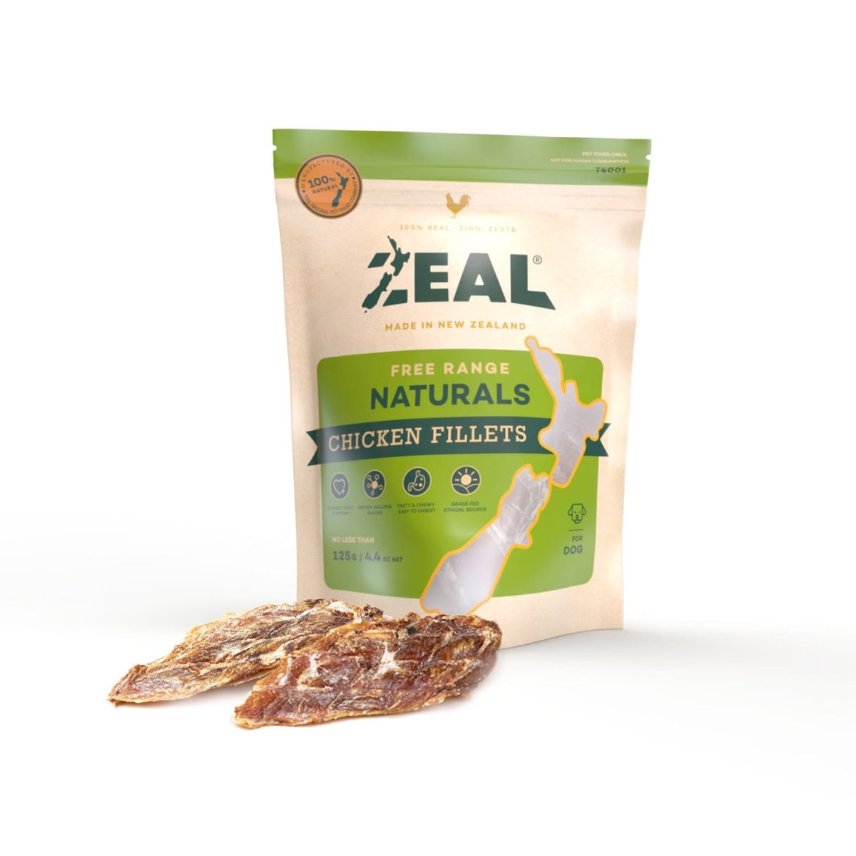 Zeal Dried Chicken Fillets 125g - Shopivet.com