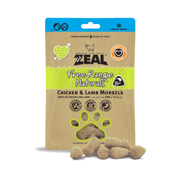 Zeal Free Range Naturals Chicken and Lamb Morsels 100g - Shopivet.com