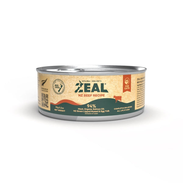 Zeal Grain Free Canned Cat Food 90g – (Beef Recipe) - Shopivet.com