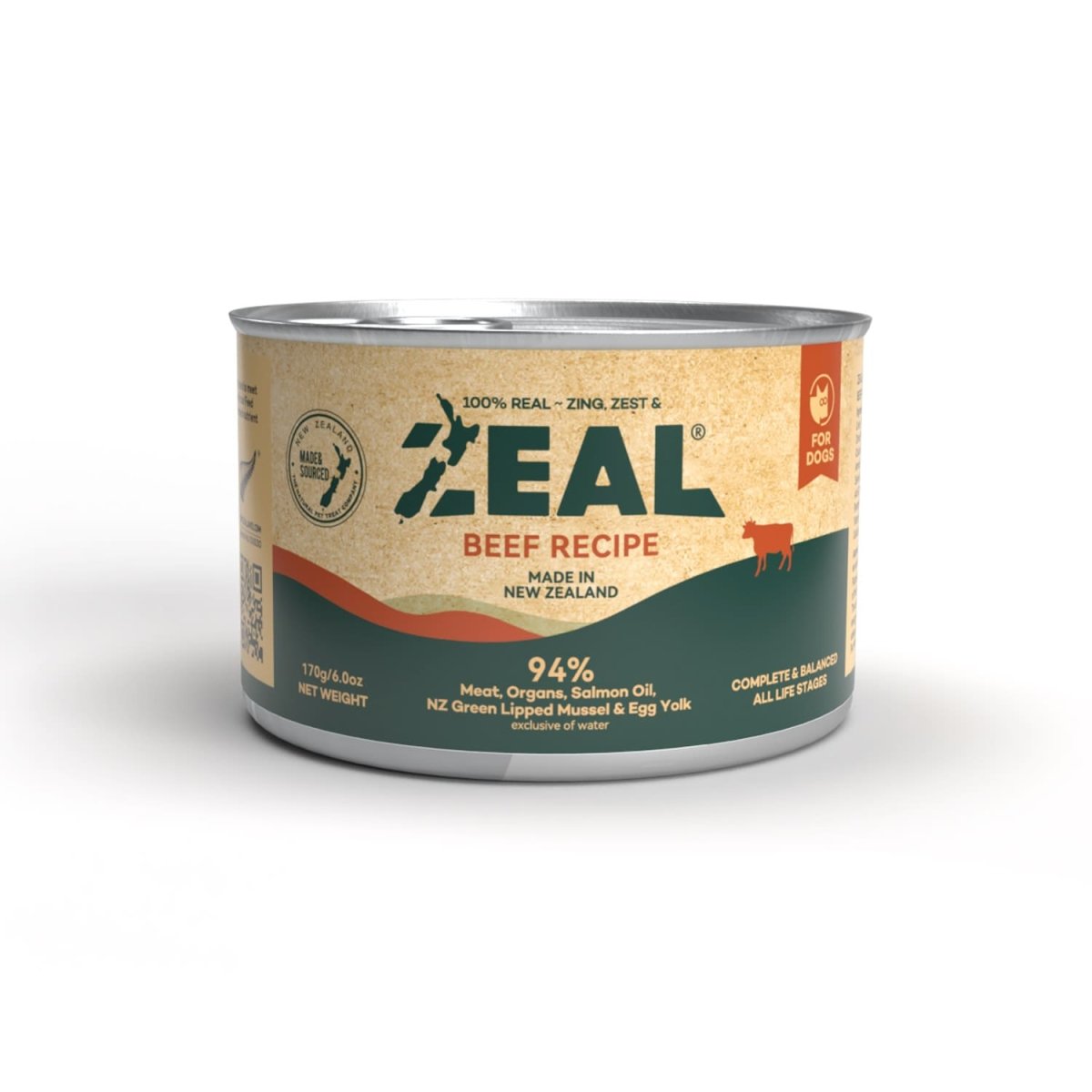 Zeal Grain Free Canned Dog Food 170g – (Beef Recipe) - Shopivet.com