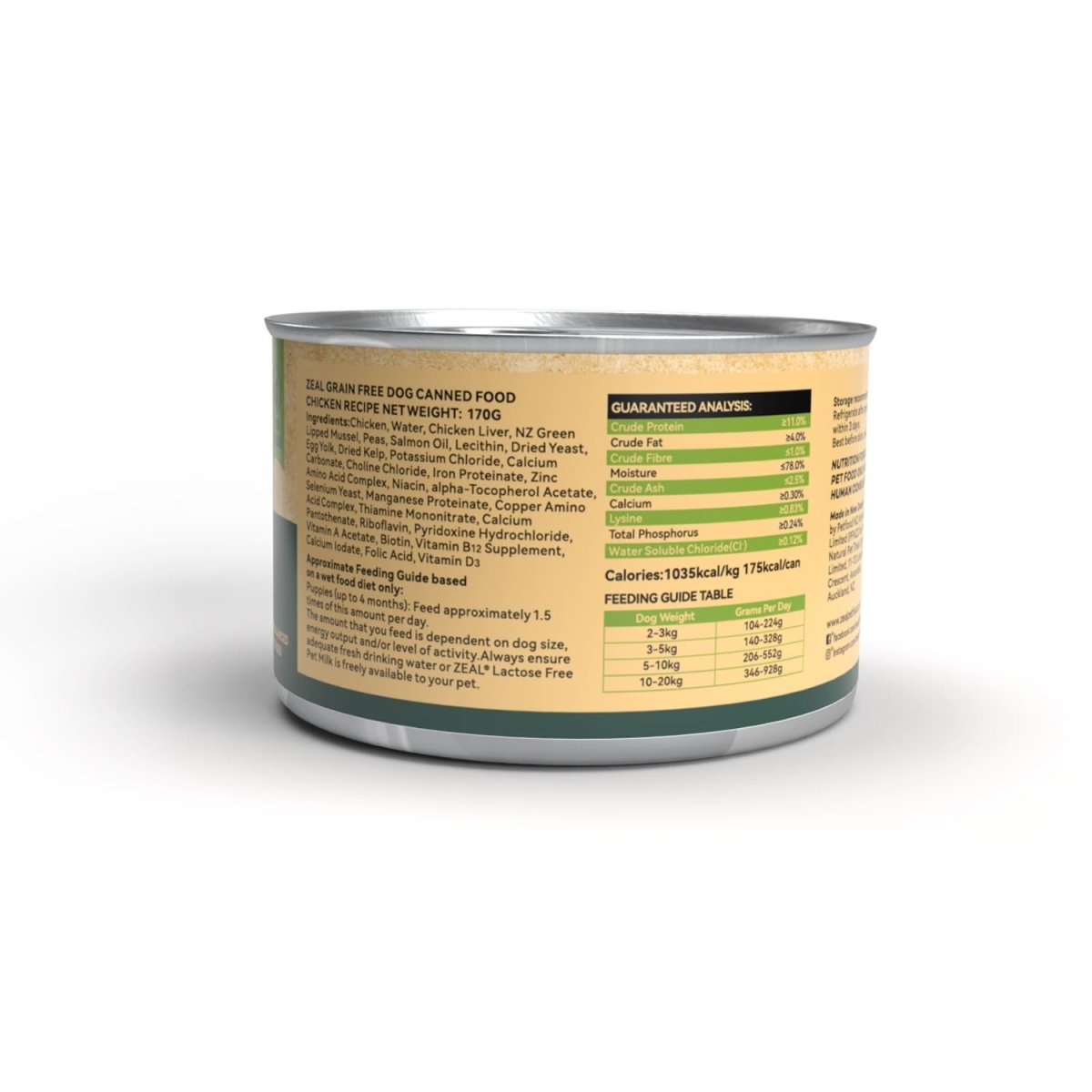 Zeal Grain Free Canned Dog Food 170g – (Chicken Recipe) - Shopivet.com