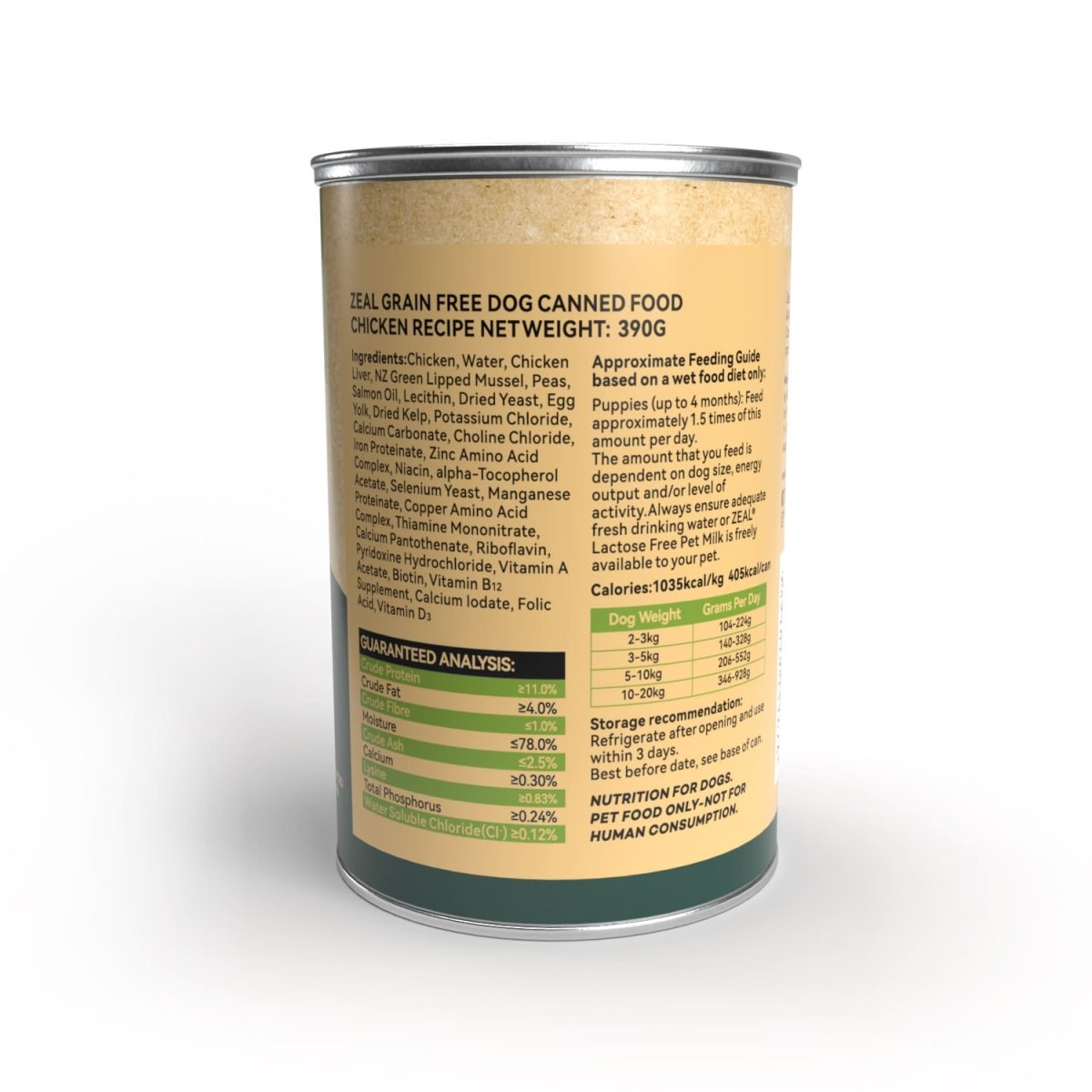 Zeal Grain Free Canned Dog Food 390g – (Chicken Recipe) - Shopivet.com