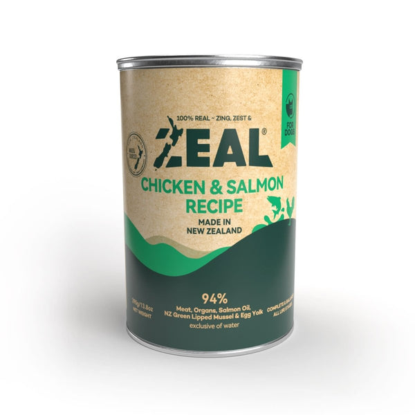 Zeal Grain Free Canned Dog Food 390g – (Chicken & Salmon Recipe) - Shopivet.com
