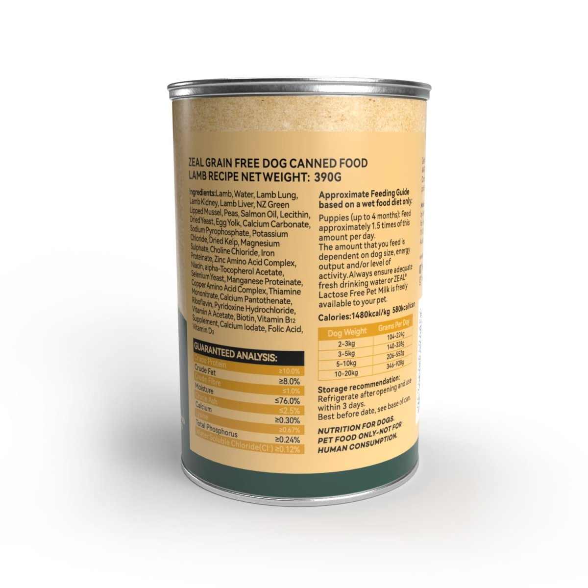 Zeal Grain Free Canned Dog Food 390g – (Lamb Recipe) - Shopivet.com