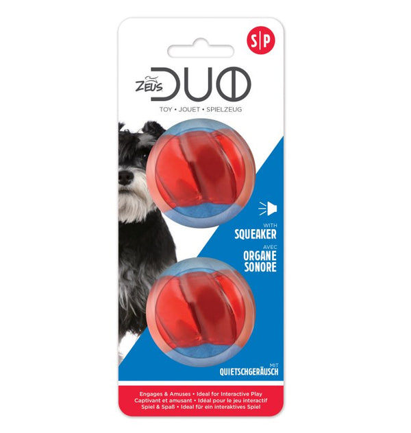 Zeus Duo Ball, 5cm with Squeaker, 2pk - Shopivet.com