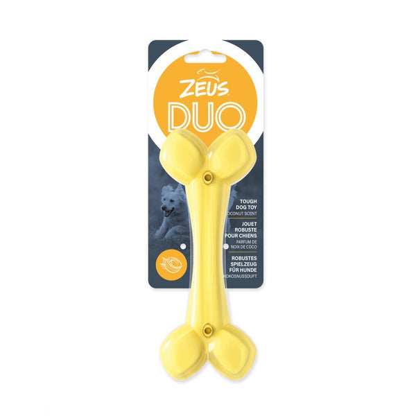 Zeus Duo Bone, 18cm, Yellow, Coconut Scent - Shopivet.com