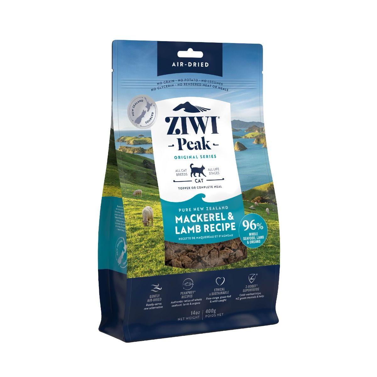 ZIWI Peak Air - Dried Mackerel & Lamb Recipe Dry Cat Food - 400G - Shopivet.com