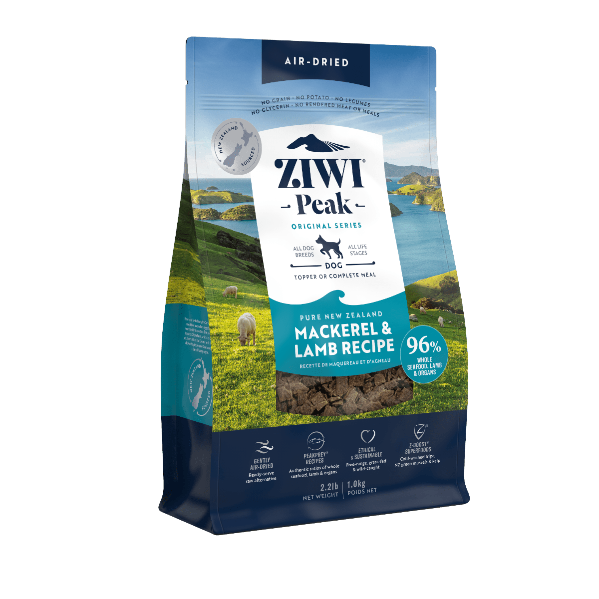 ZIWI Peak Air - Dried Mackerel & Lamb Recipe Dry Dog Food - 1kg - Shopivet.com