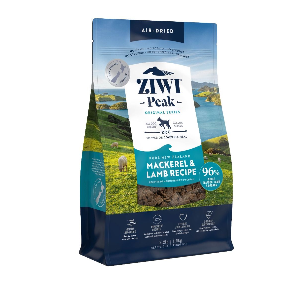 ZIWI Peak Air - Dried Mackerel & Lamb Recipe Dry Dog Food - 1kg - Shopivet.com