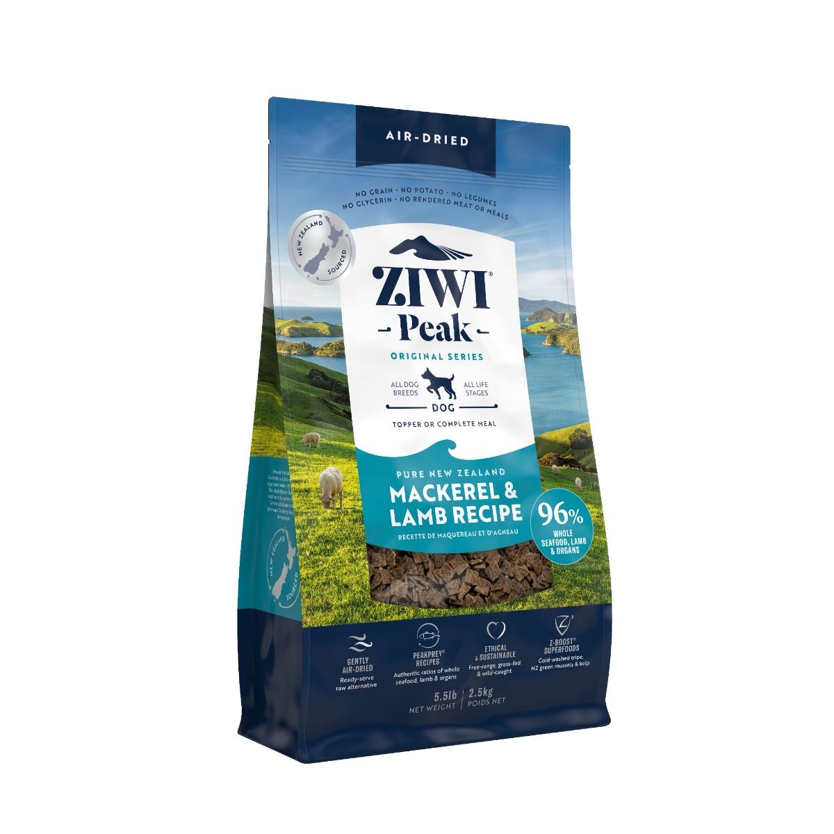 ZIWI Peak Air - Dried Mackerel & Lamb Recipe Dry Dog Food - 2.5KG - Shopivet.com