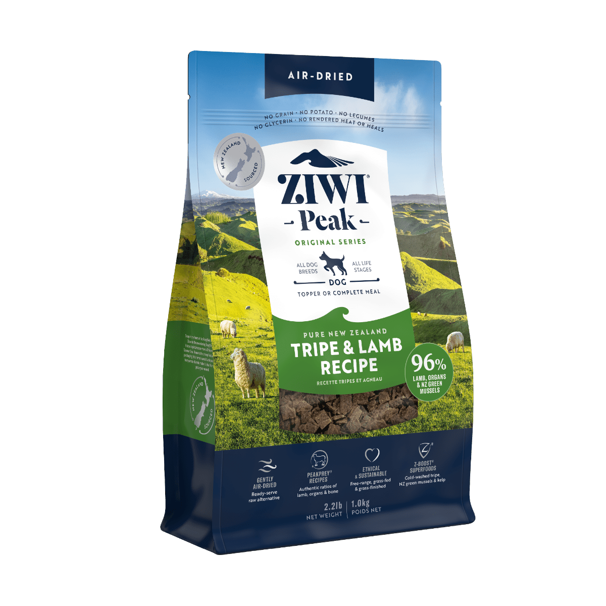 ZIWI Peak Air - Dried Tripe & Lamb Recipe Dry Dog Food - 2.5KG - Shopivet.com