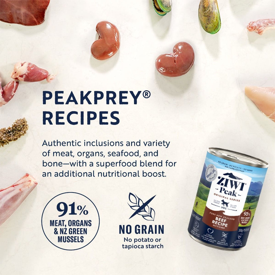 ZIWI Peak Beef Recipe Wet Dog Food - 390G - Shopivet.com