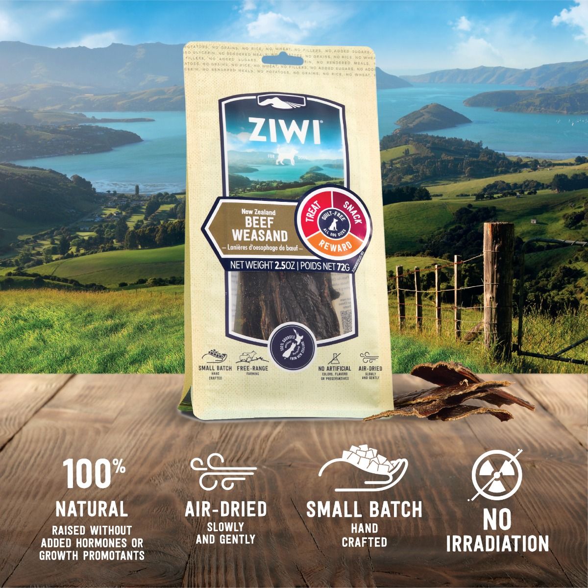 ZIWI Peak Beef Weasand Dog Treats 72g - 72G - Shopivet.com