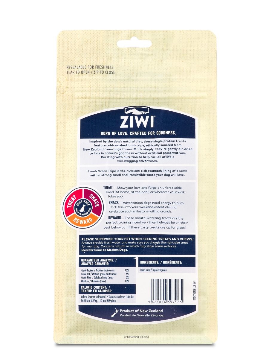 ZIWI Peak Lamb Green Tripe Dog Treats 80g - 80G - Shopivet.com