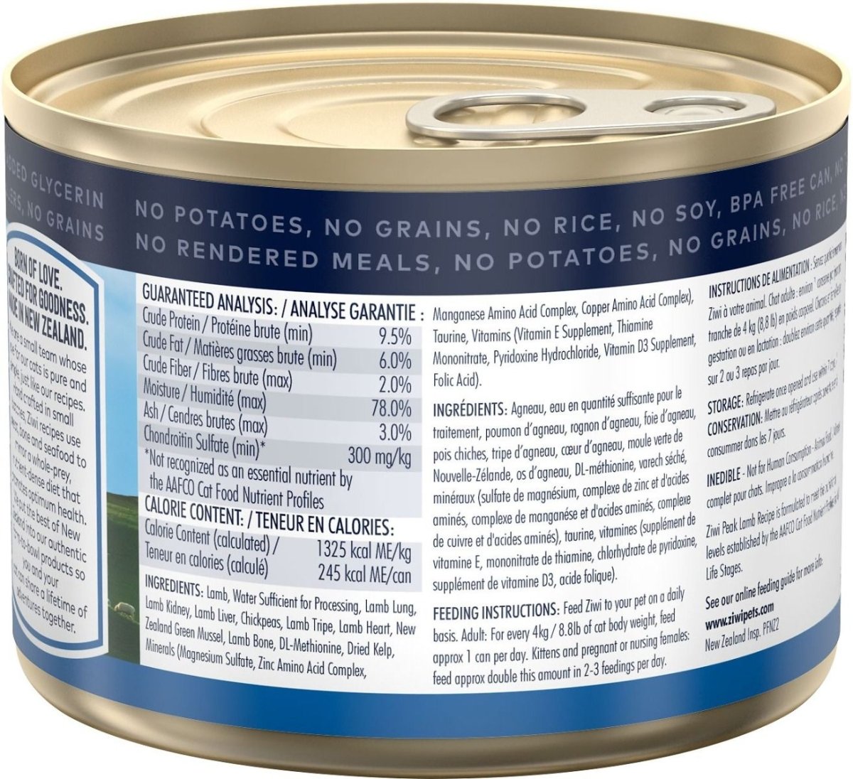 ZIWI Peak Lamb Recipe Wet Cat Food - 185G - Shopivet.com