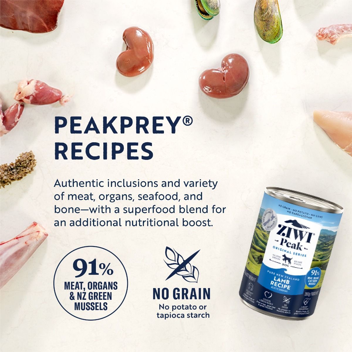 ZIWI Peak Lamb Recipe Wet Dog Food - 170G - Shopivet.com
