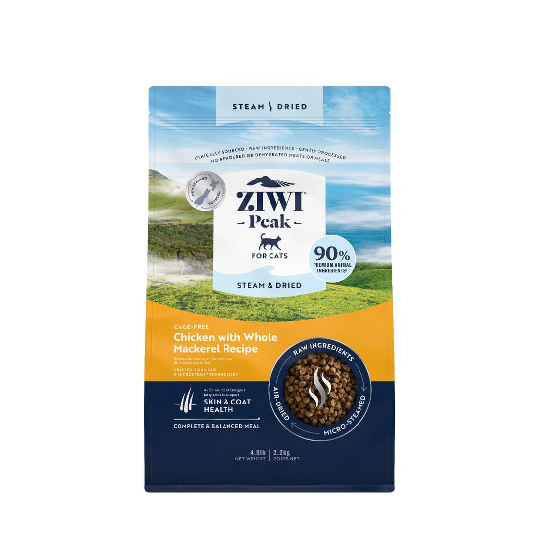 ZIWI Peak Steam & Dried Cage - Free Chicken with Whole Mackarel Recipe Dry Cat Food - 2.2KG - Shopivet.com