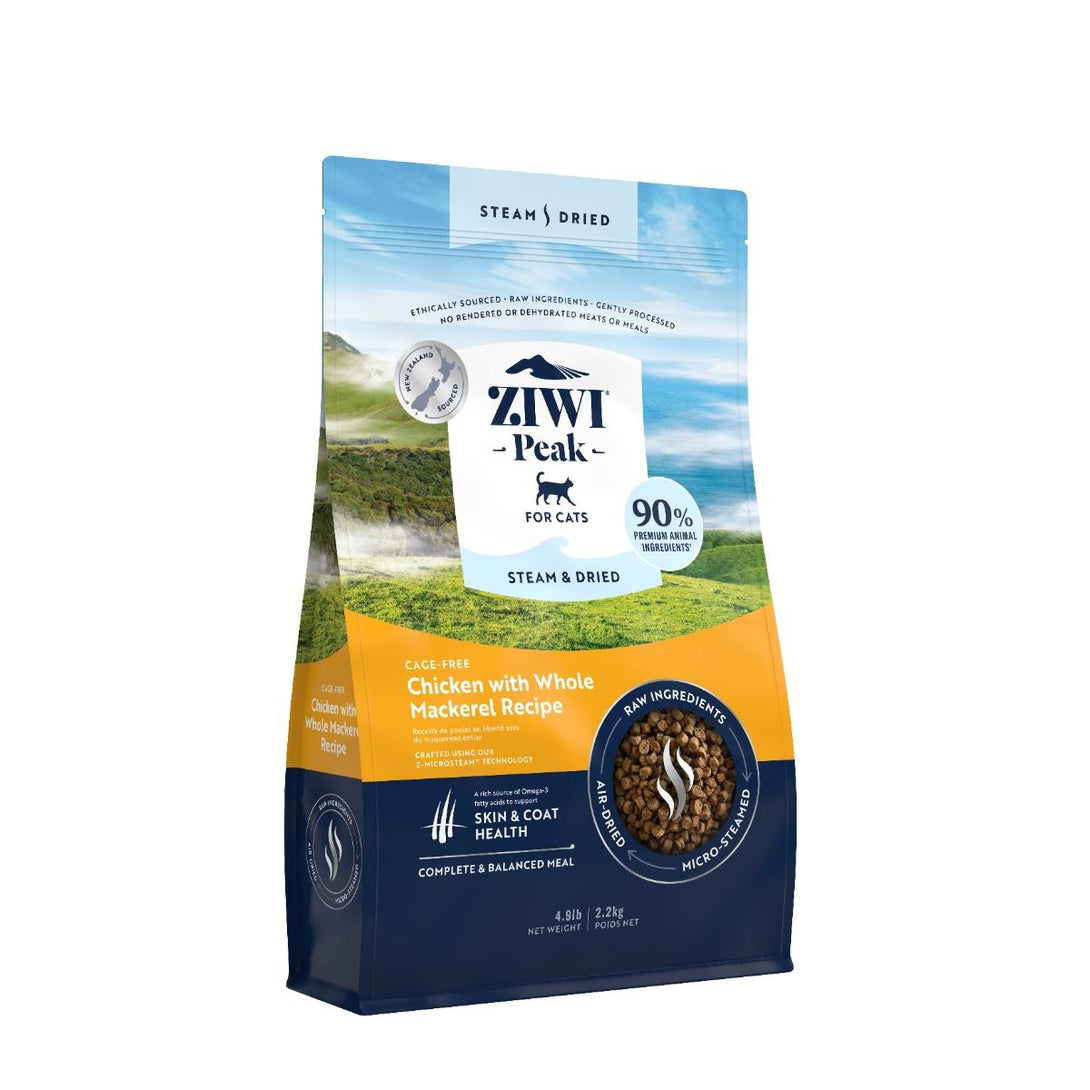 ZIWI Peak Steam & Dried Cage - Free Chicken with Whole Mackarel Recipe Dry Cat Food - 2.2KG - Shopivet.com