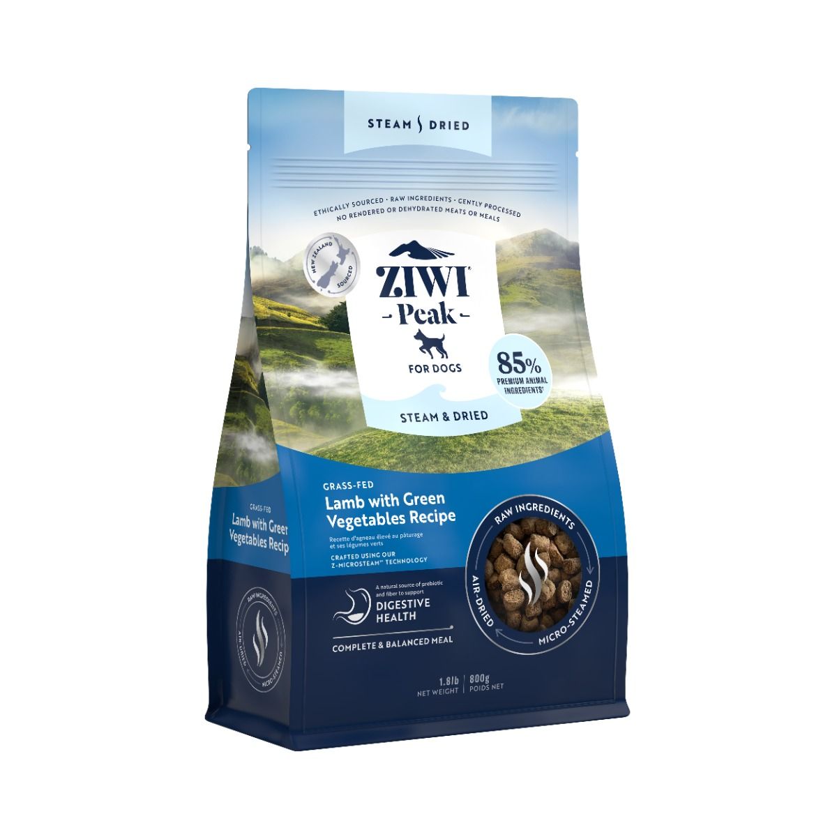 ZIWI Peak Steam & Dried Grass - Fed Lamb with Green Vegetables Recipe Dry Dog Food - 3.2kg - Shopivet.com