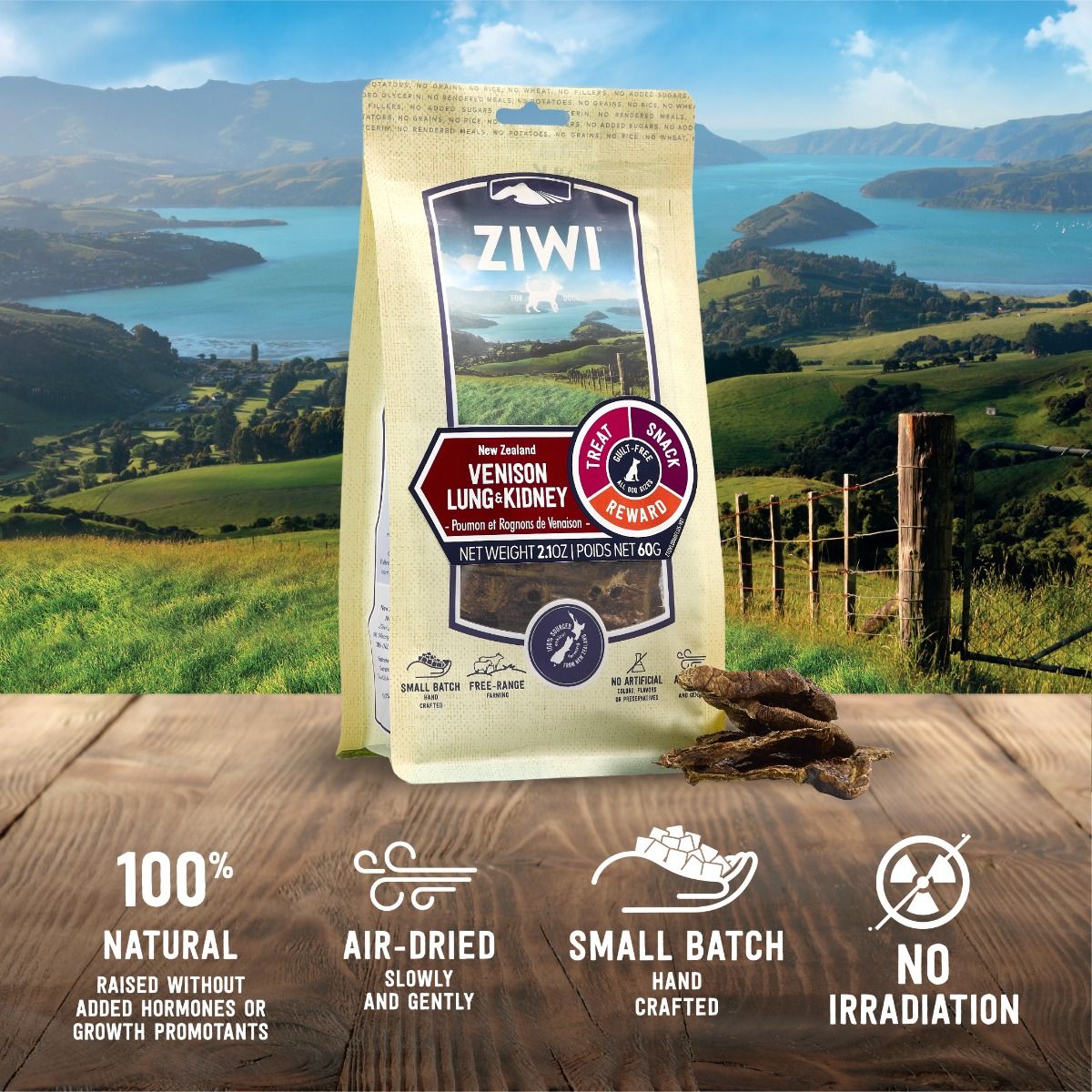 ZIWI Peak Venison Lung & Kidney Dog Treats 60g - 60G - Shopivet.com