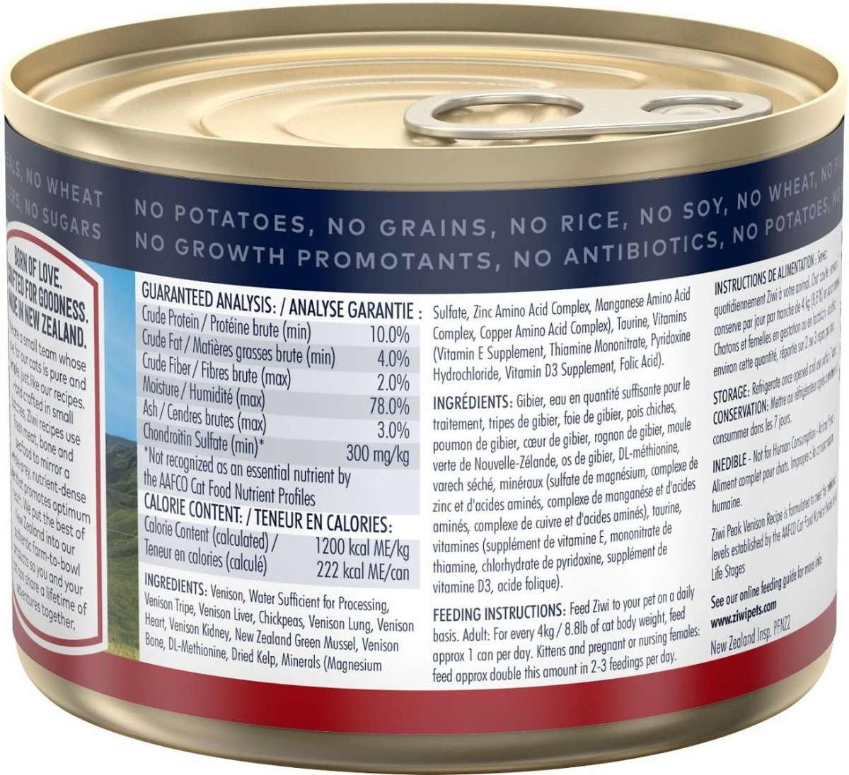 ZIWI Peak Venison Recipe Wet Cat Food - 185G - Shopivet.com