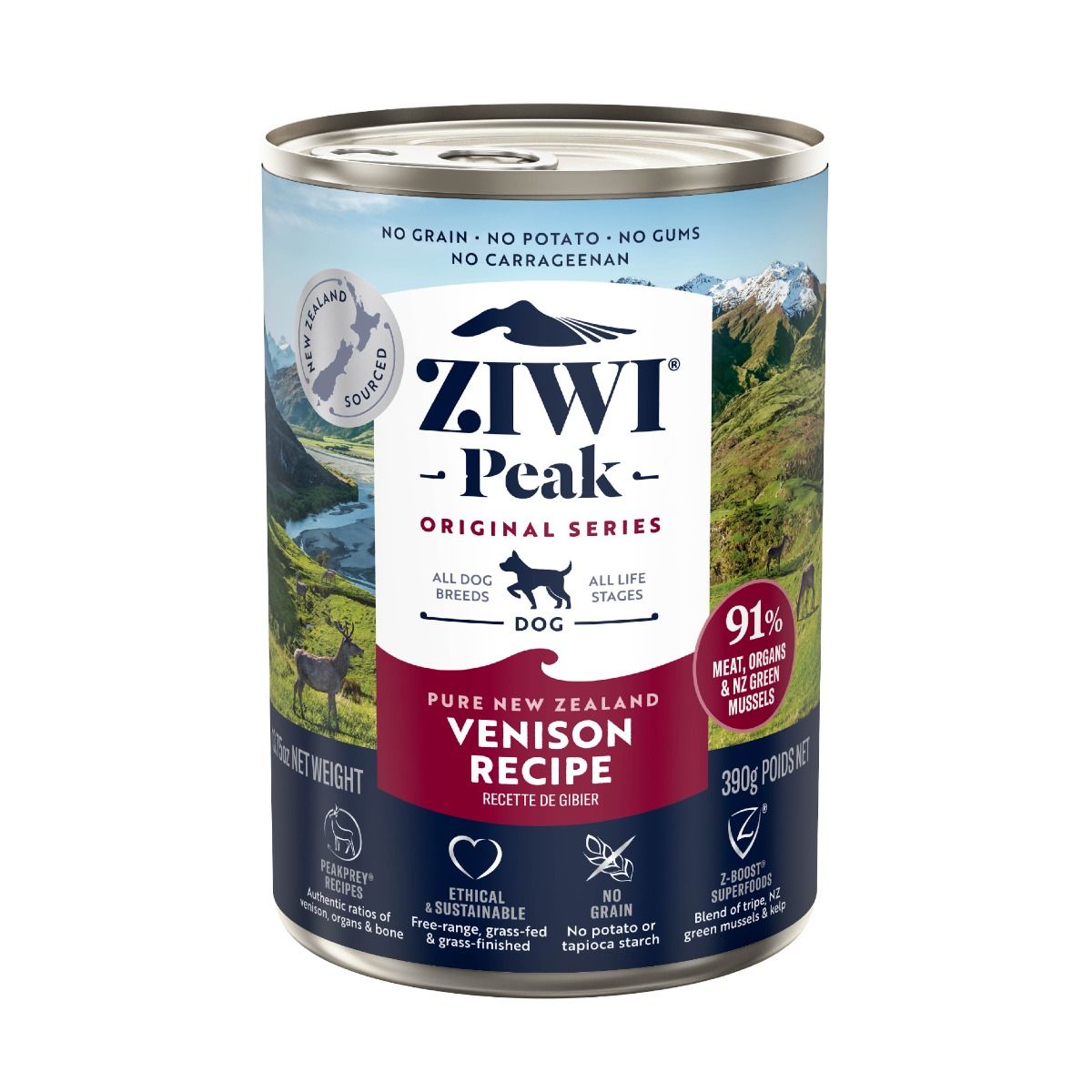 ZIWI Peak Venison Recipe Wet Dog Food 390g - 390G - Shopivet.com