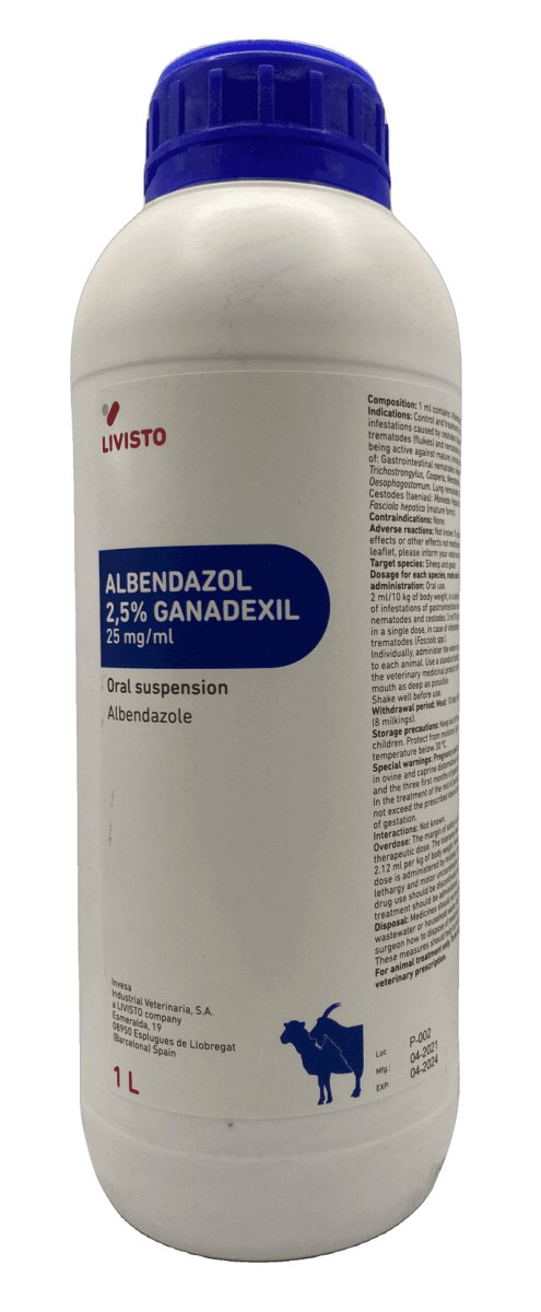 ALBENDAZOL 2.5% GANADEXIL 1Liter - Shopivet.com