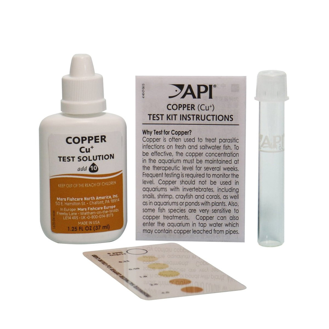 API COPPER CU+ FRESHWATER & SALTWATER AQUARIUM TEST KIT, 90 COUNT - Shopivet.com