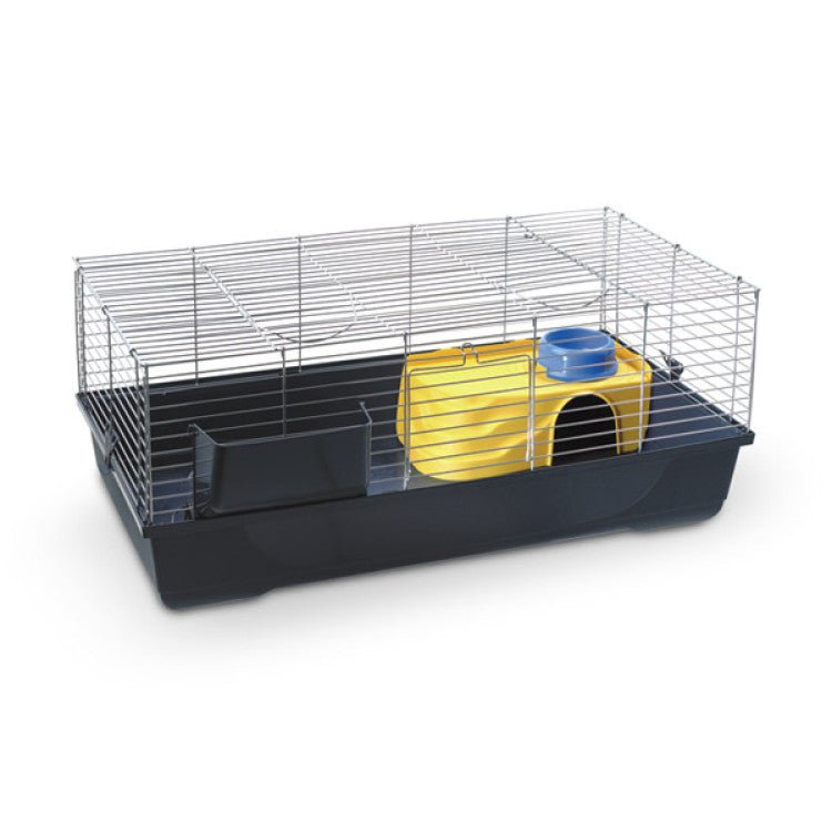 Baldo VIP Rabbit Cage - 100 x 53 x 46 cm/Black & Sand - Shopivet.com