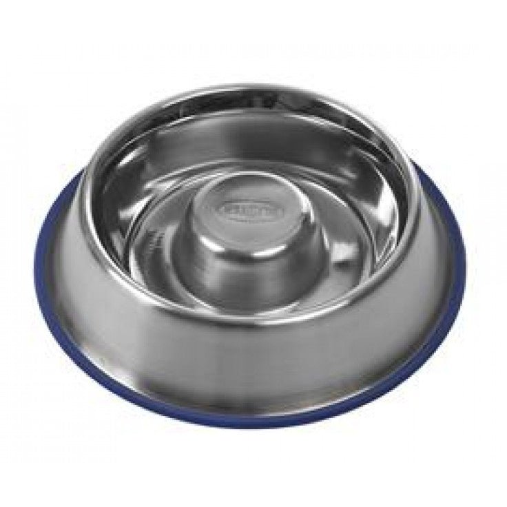 BUSTER STAINLESS STEEL SLOW FEEDER BLUE BASE LARGE - Shopivet.com