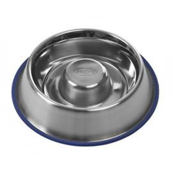 BUSTER STAINLESS STEEL SLOW FEEDER BLUE BASE SMALL - Shopivet.com