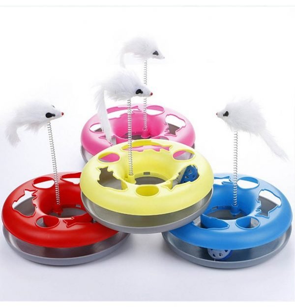 Cat Toys Crazy Amusement Round Disk Spring Mice Multifunctional Funny Play Activity - Shopivet.com