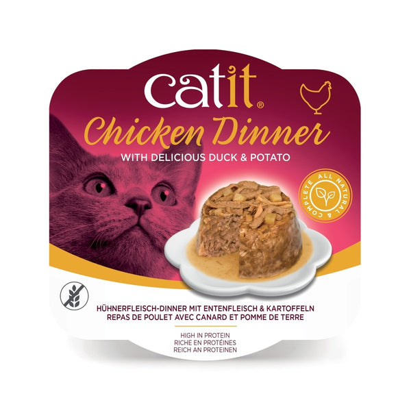 CATIT CHICKEN DINNER, DUCK & POTATO 80 G, 6PCS/BOX - Shopivet.com