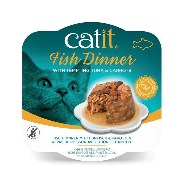 CATIT FISH DINNER, TUNA & CARROT 80 G, 6PCS/BOX - Shopivet.com