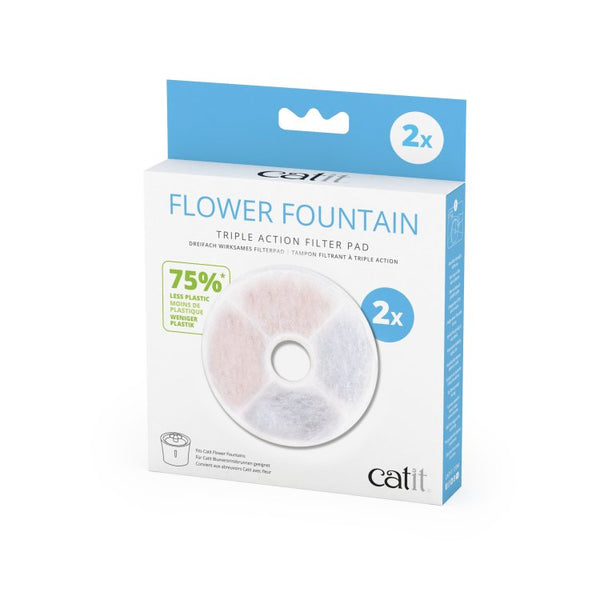 Catit Flower Fountain Triple Action Filter Pad, 2pcs - Shopivet.com