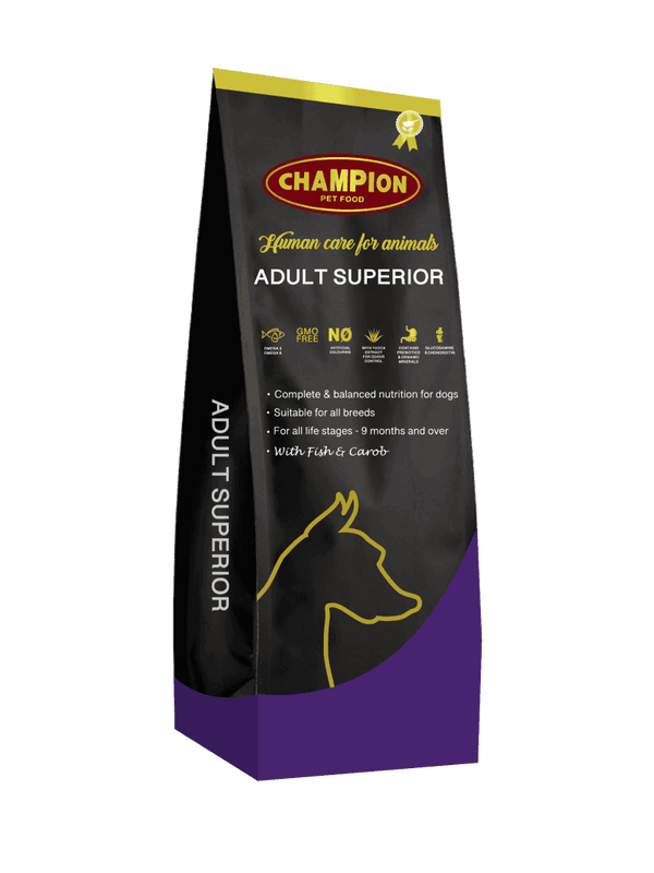 Champion Adult superior with fish & carob 3 kg - Shopivet.com