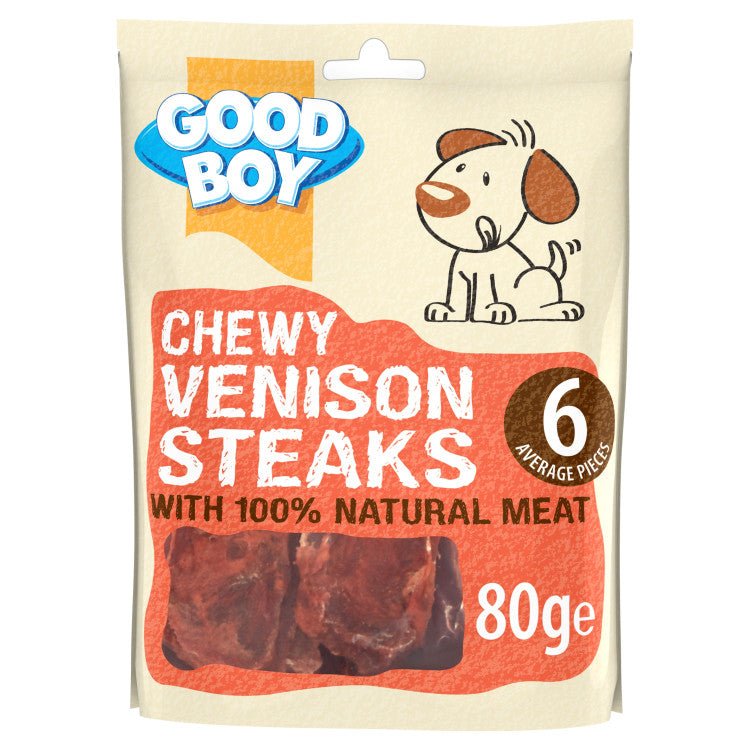 Chewy Venison Steaks - 80G - Shopivet.com