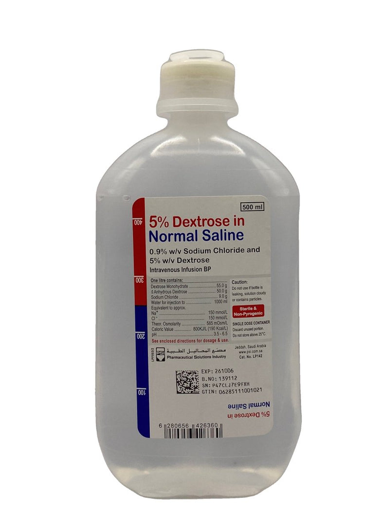 Dextrose 5% in normal saline 500ml | Shopivet