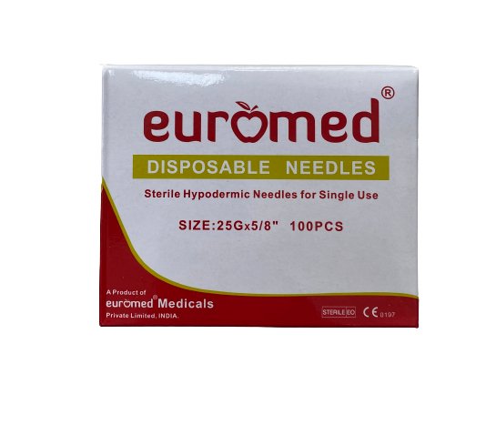DISPOSABLE NEEDLE 25G euromed - Shopivet.com