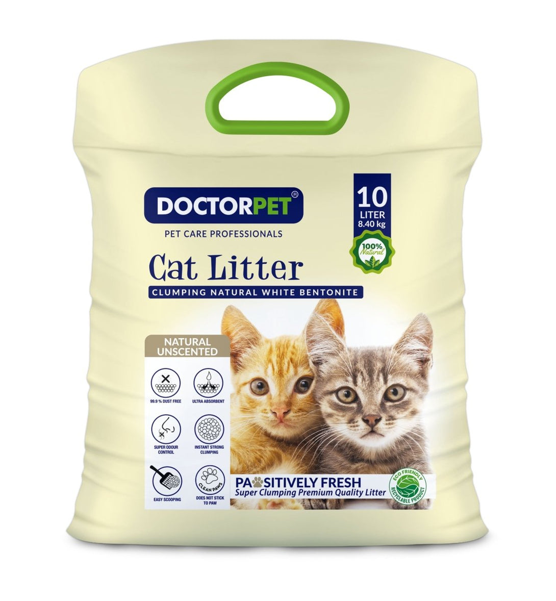 Doctor Pet CAT Litter UNSCENTED 10L Tela - Shopivet.com