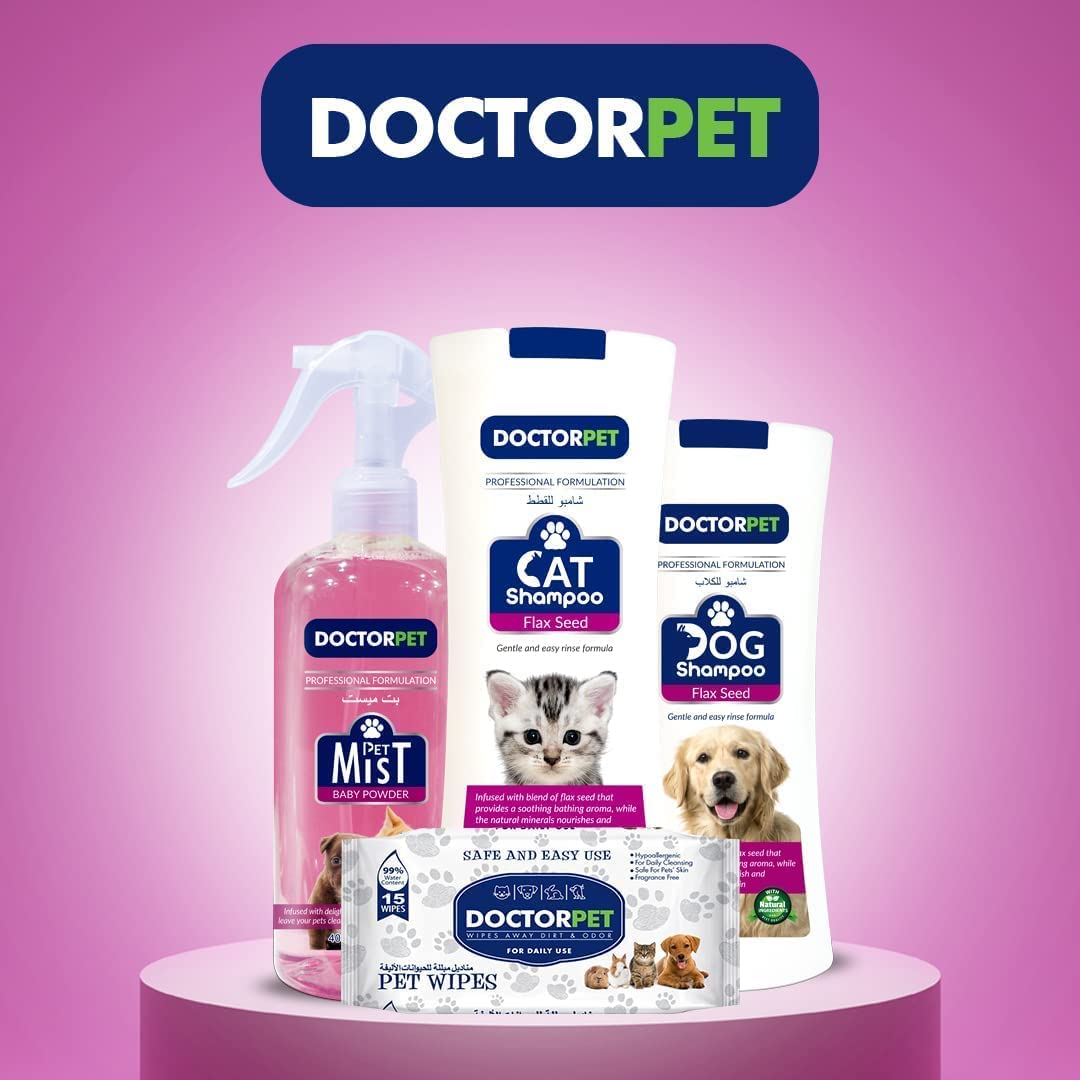 Doctor Pet Cat Shampoo 400ml Flax Seed - Shopivet.com