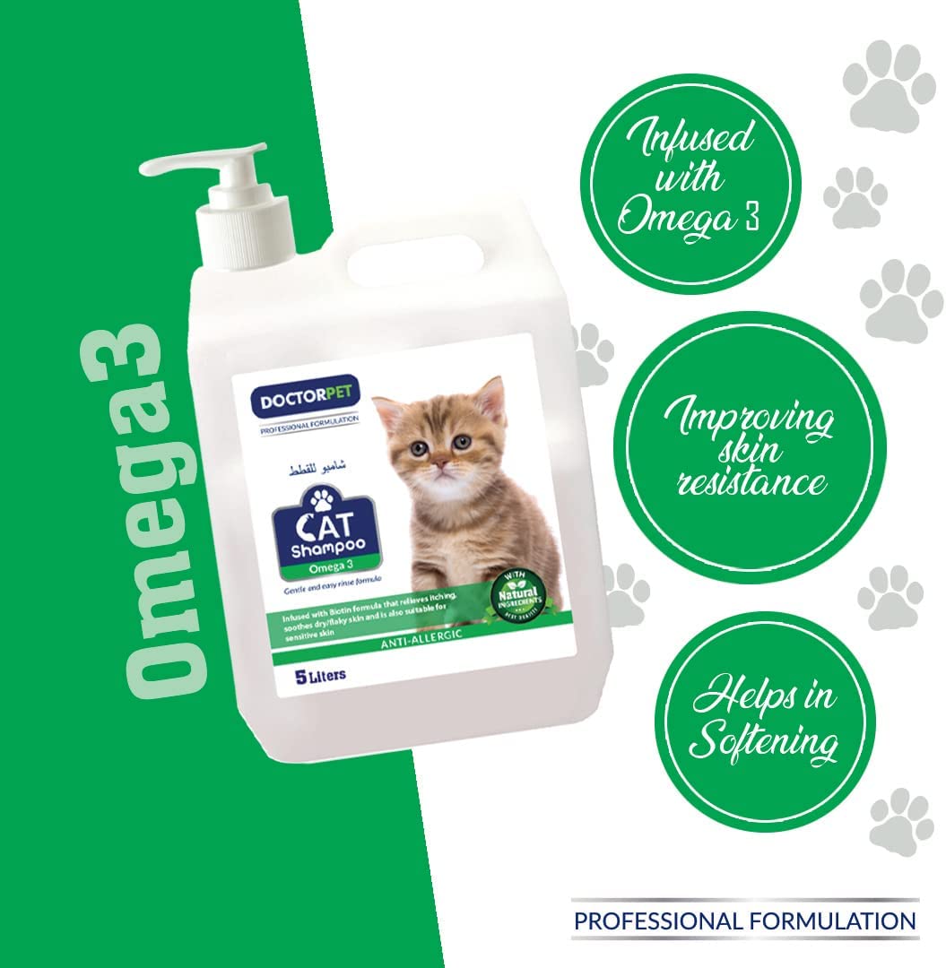 Doctor Pet Cat Shampoo 5ltr Omega 3 - Shopivet.com