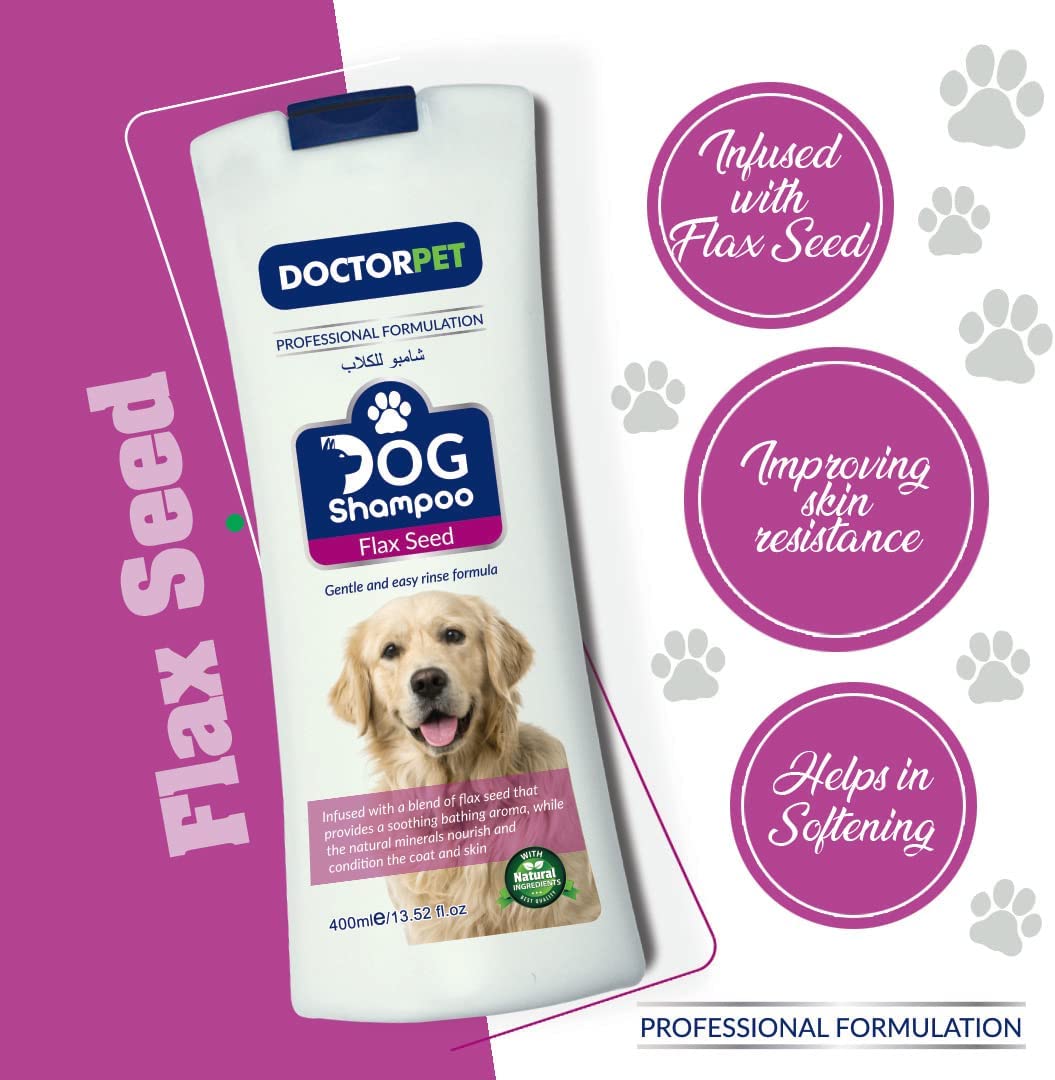 Doctor Pet Dog Shampoo 400ml Flax Seed - Shopivet.com